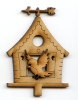 Birdhouse brooch