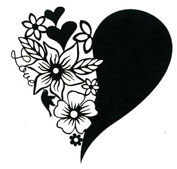Blooming Heart Silhouette