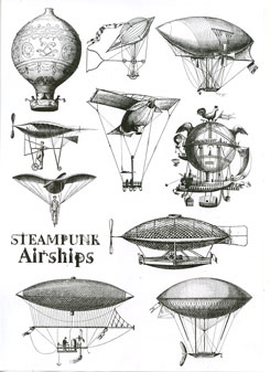 Steampunk Airships ricepaper - Click Image to Close